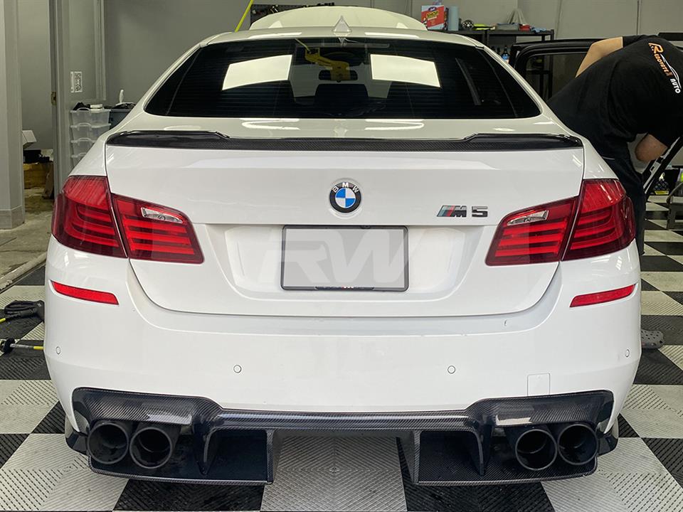 RW Carbon 2011-2016 BMW F10 M5 GTX Carbon Fiber Diffuser - Image 7