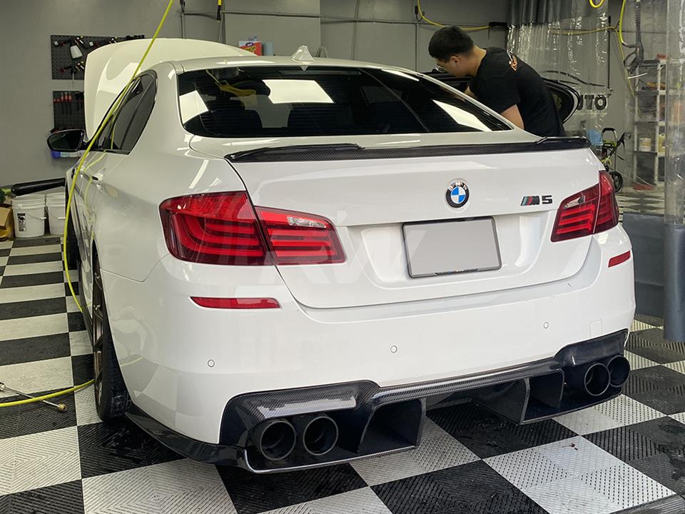 RW Carbon 2011-2016 BMW F10 M5 GTX Carbon Fiber Diffuser - Image 5