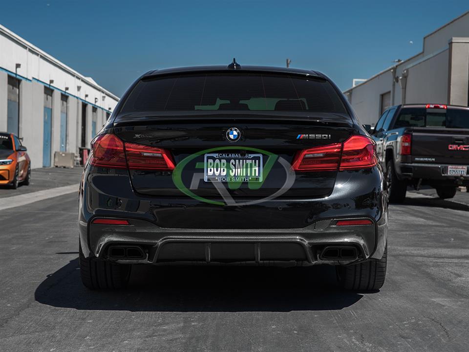 RW Carbon 2017-2020 BMW G30 EC Style Carbon Fiber Rear Diffuser - Image 20