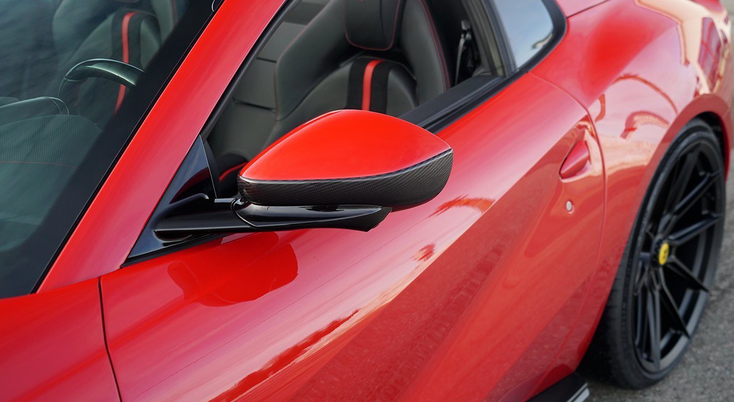 NOVITEC Carbon Mirror Covers installed on Ferrari 812