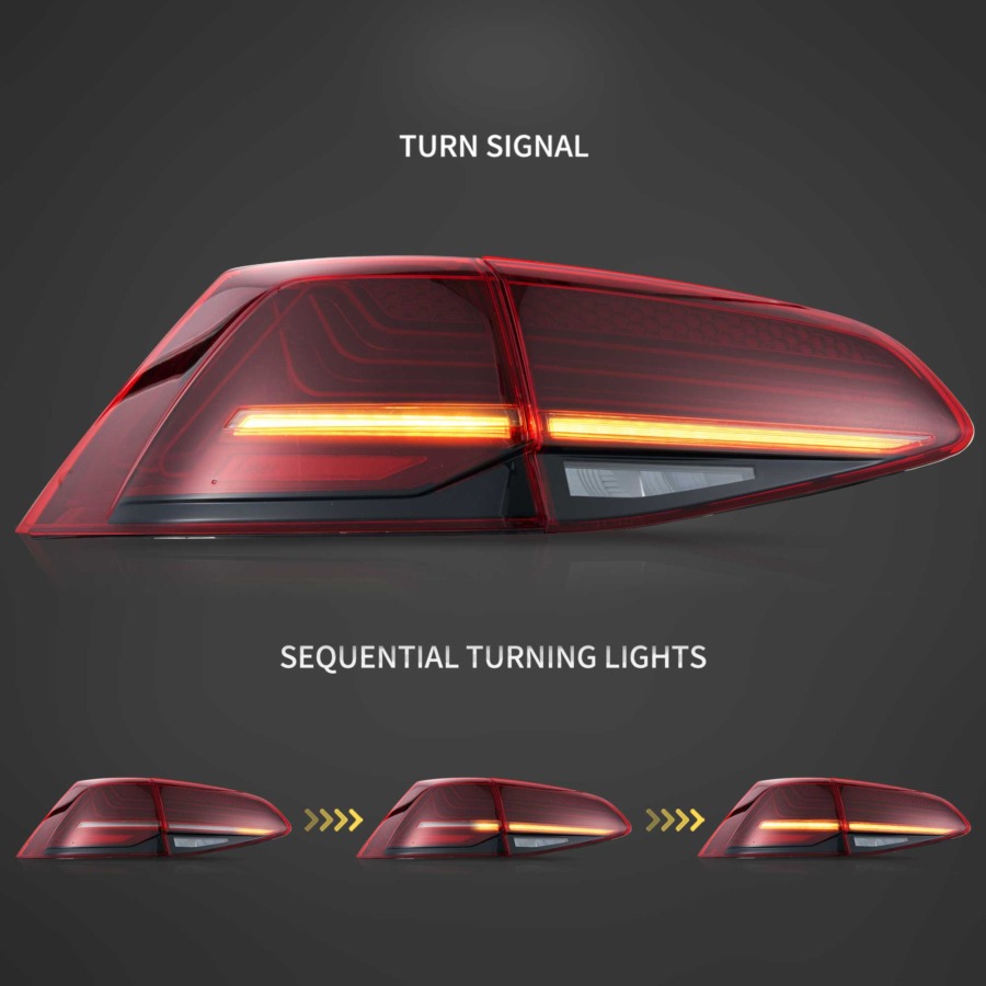 Vland 2013-2021 Volkswagen Golf MK7 MK7.5 Hatchback Laser Tail Lights With Sequential Turn Signals - Image 4
