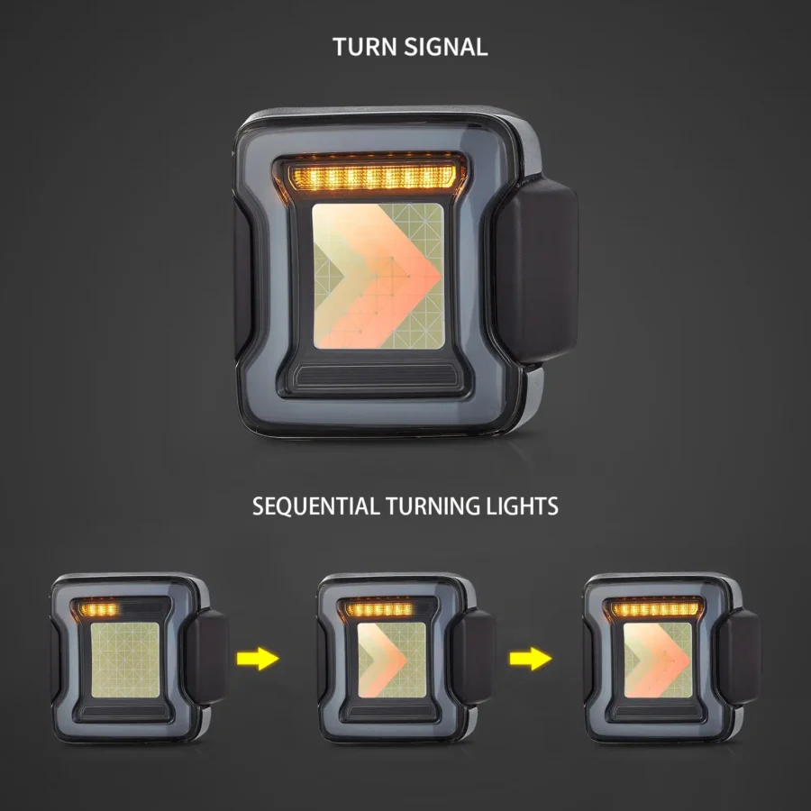 Vland 2018-2020 Jeep Wrangler JL JLU OLED Tail Lights With Animation Effects - Image 3