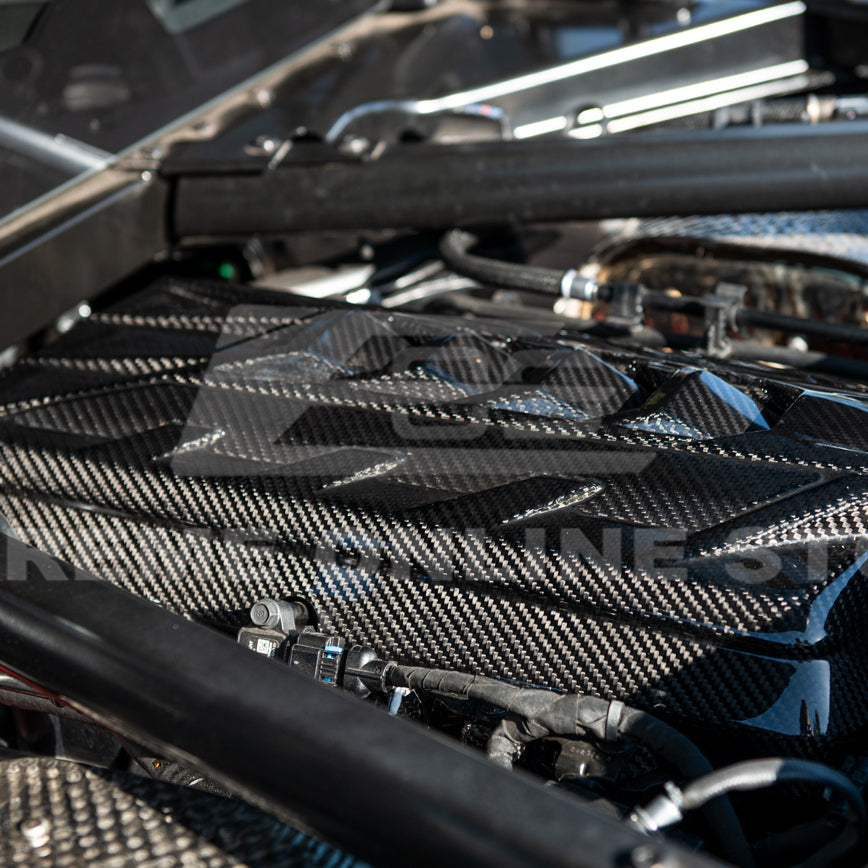 EOS 2020-2026 Chevrolet Corvette C8 Coupe Carbon Fiber Engine Cover - Image 6