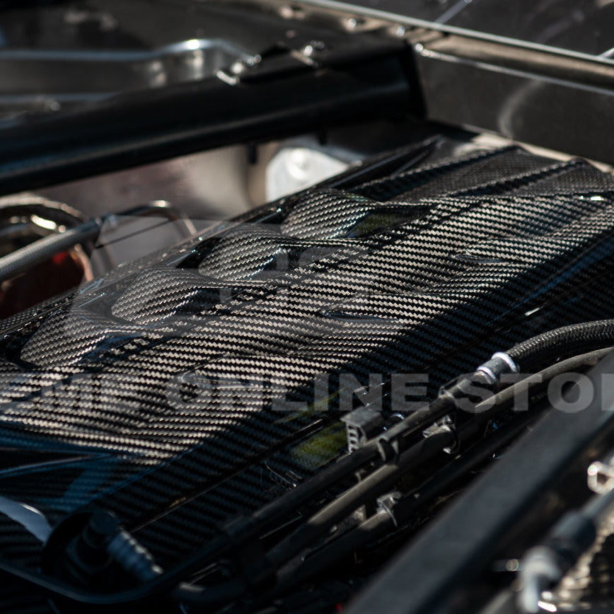 EOS 2020-2026 Chevrolet Corvette C8 Coupe Carbon Fiber Engine Cover - Image 7