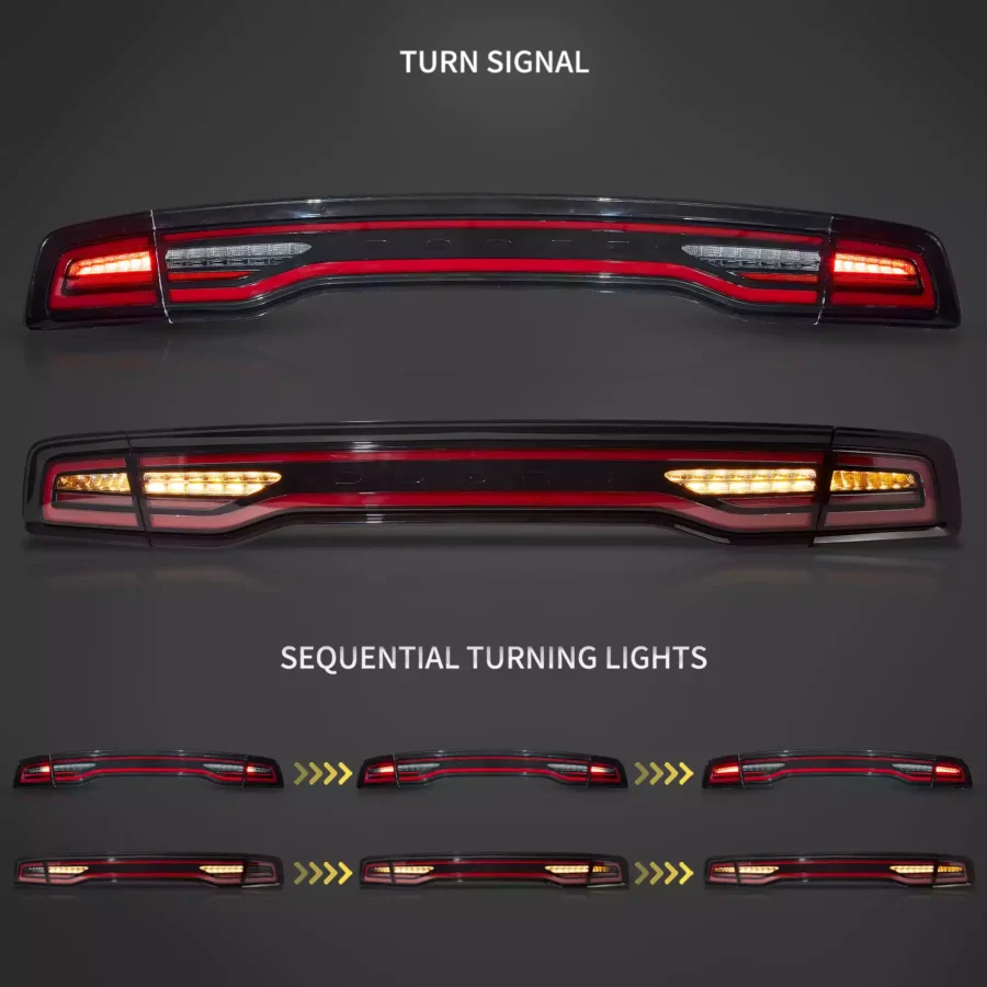 Vland 2011-2014 Dodge Charger Tail Lights Full LED W/Start-Up Animation - Image 3