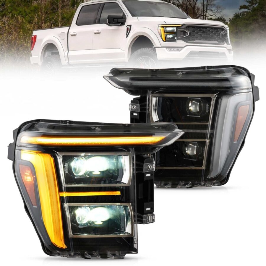 Vland 2021-2023 Ford F150 Full BI-LED Headlights With Amber/White DRL Options