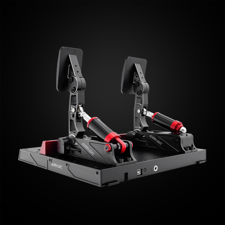 Simagic P1000-F Hydraulic Pedals - mounted configuration