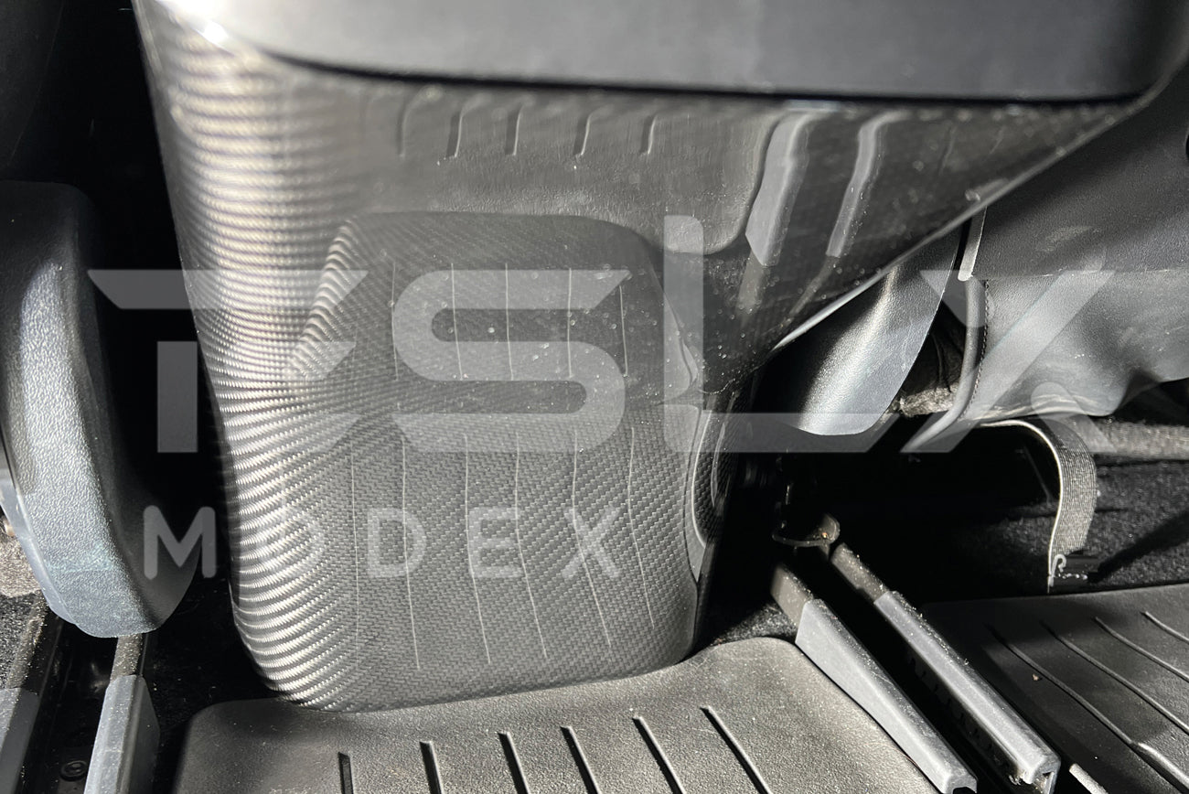 2020-23 Tesla Model 3 & 20-24 Y Carbon Fiber Interior Rear Anti-Kick Plate Cover - Image 3