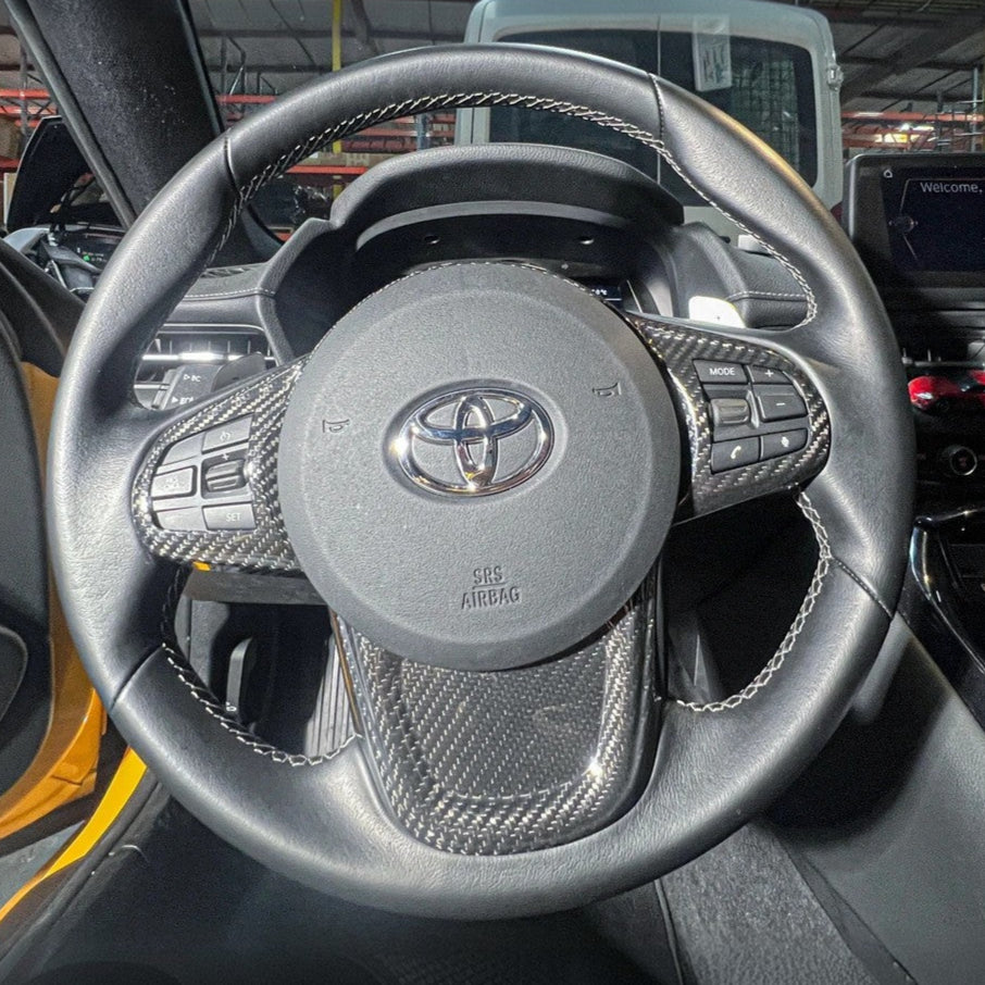 EOS 2020-Up Toyota Supra Carbon Fiber Steering Wheel Trim Cover