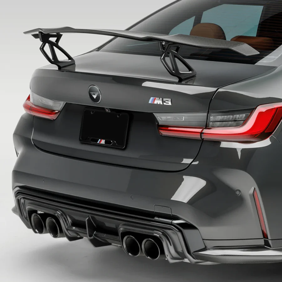 Vorsteiner 2021-2024 BMW G80 M3 Carbon Fiber Aero Wing Blade With Matte Black Uprights - Image 3