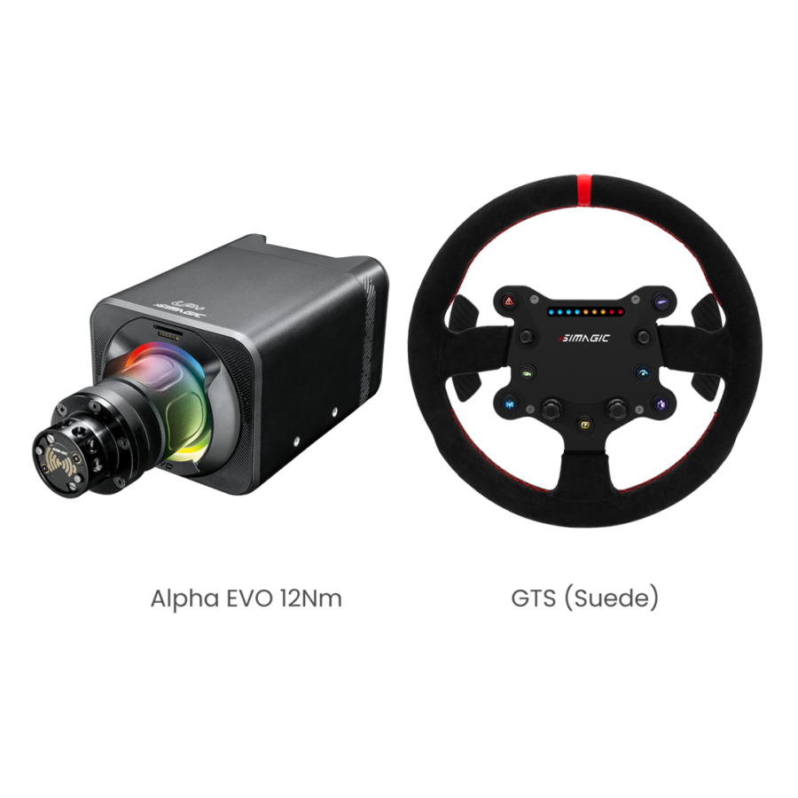 Simagic EVO 12Nm Base 2-Piece Bundle - steering wheel detail