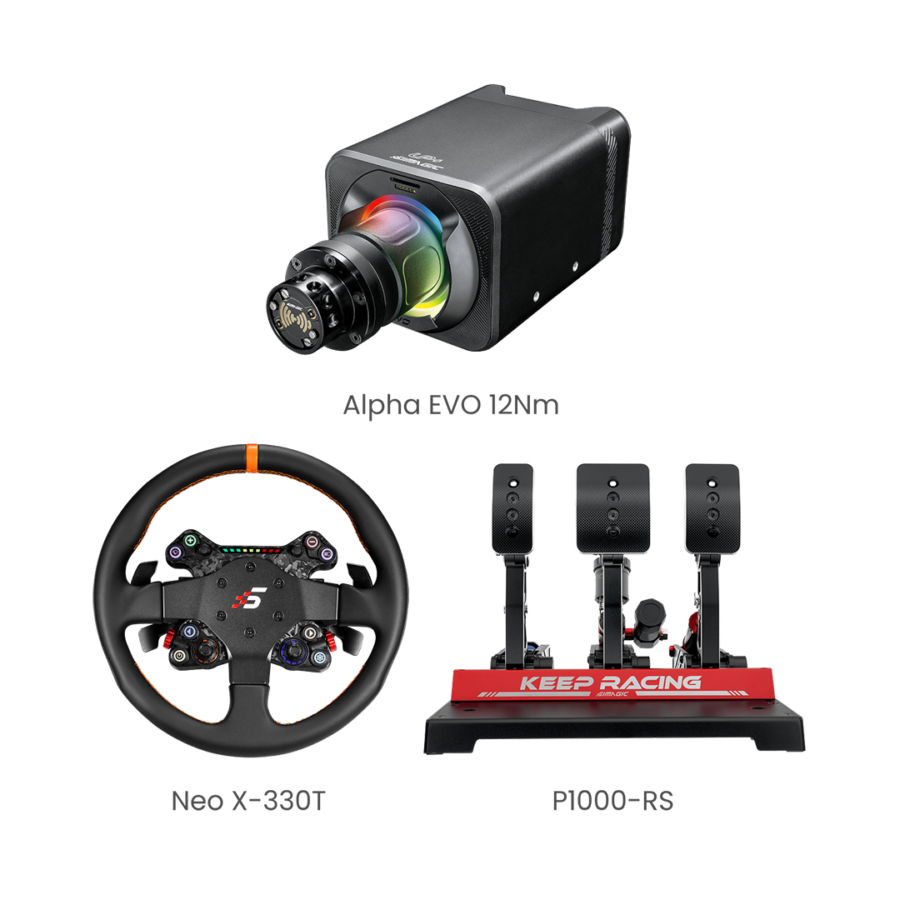 Simagic EVO 12Nm Base 3-Piece Bundle - pedals detail