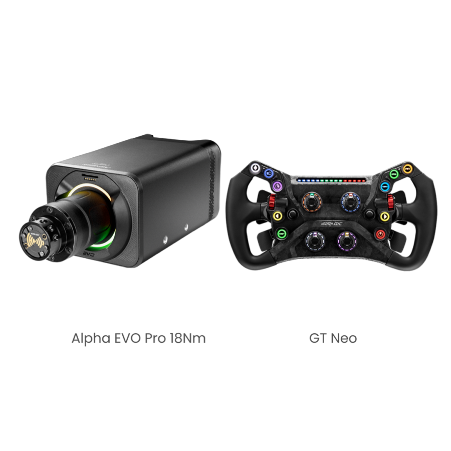 Simagic EVO Pro 18Nm Base 2-Piece Bundle - steering wheel detail