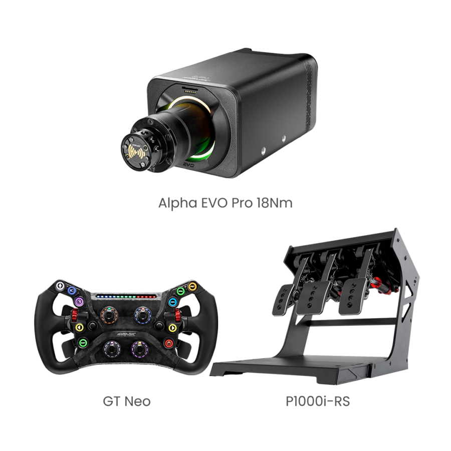 Simagic EVO pro 18Nm Base 3-Piece Bundle - steering wheel detail
