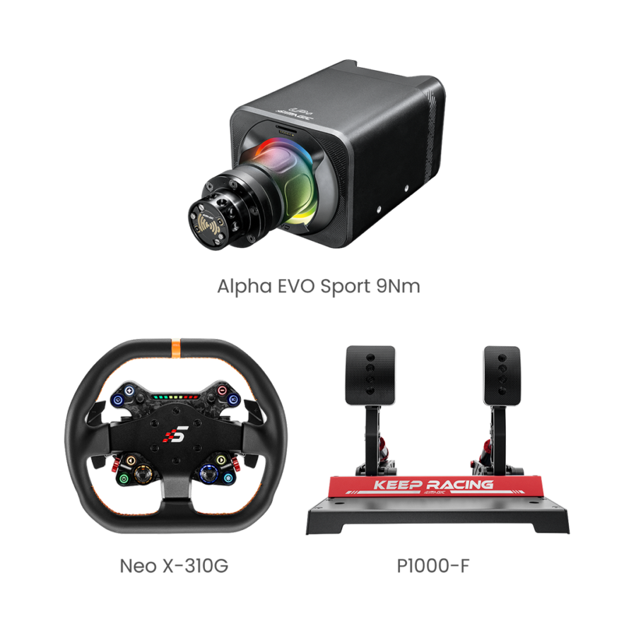 Simagic EVO Sport 9Nm Base 3-Piece Bundle - steering wheel detail