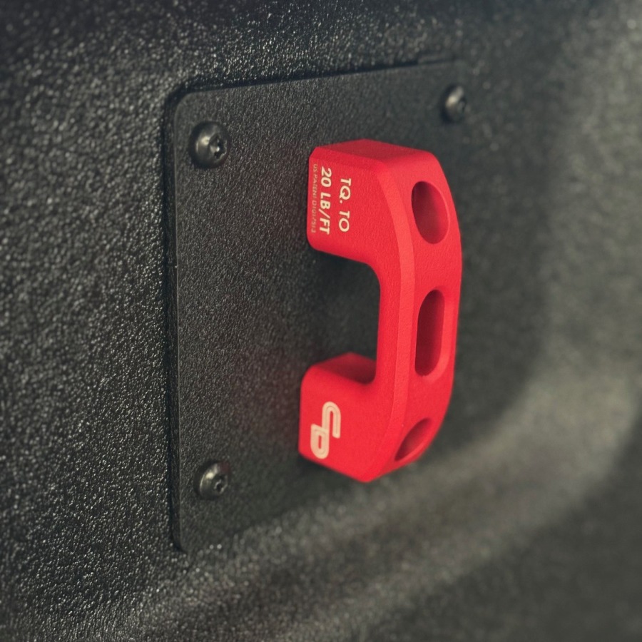 Charvonia Design BoxLink Billet Tie-Downs Red Powdercoat