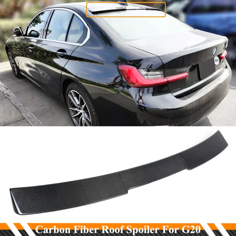 BayOptiks 2019-2025 BMW G20/G80 3-Series/M3 Carbon Fiber Roof Spoiler - Image 3