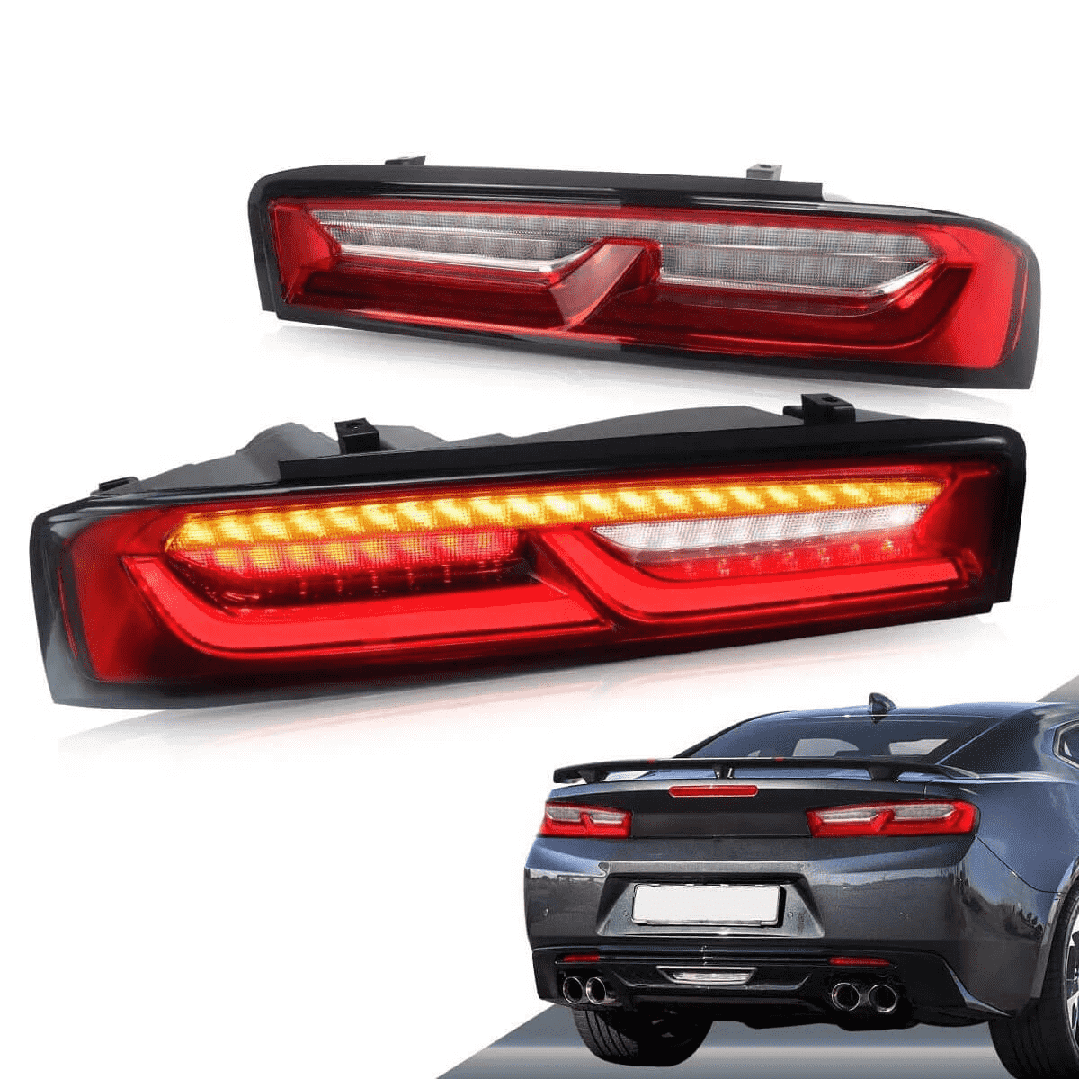 Vland 2016-2018 Chevrolet Camaro LED Tail Light With Sequential Indicators Turn without Reversing Lights (Fit For European Models)