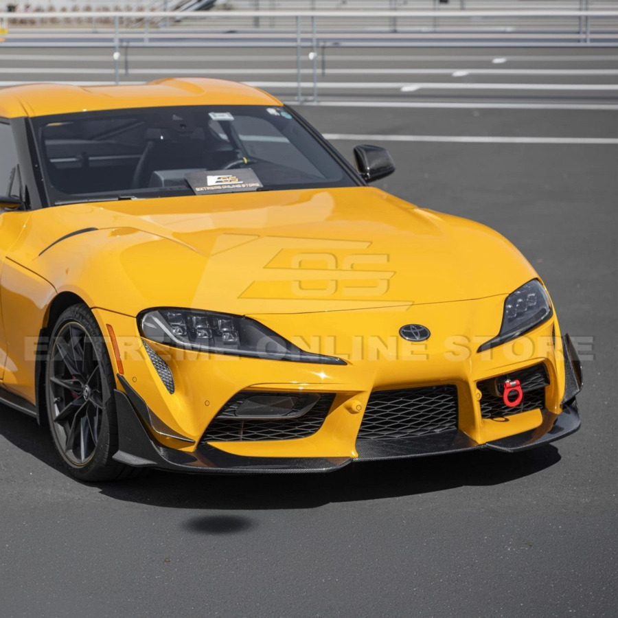 20-Up Toyota Supra A91 CF Front Lip & Side Skirts - Image 4