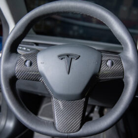 Extreme Online Store EOS Model 3 & 20-24Y Carbon Fiber Interior Steering Wheel Cover for Tesla Model X - Image 2