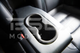 Extreme Online Store EOS Model 3 & 20-24 Y Carbon Fiber Interior Rear Water Cup Frame for Tesla Model X - Image 3