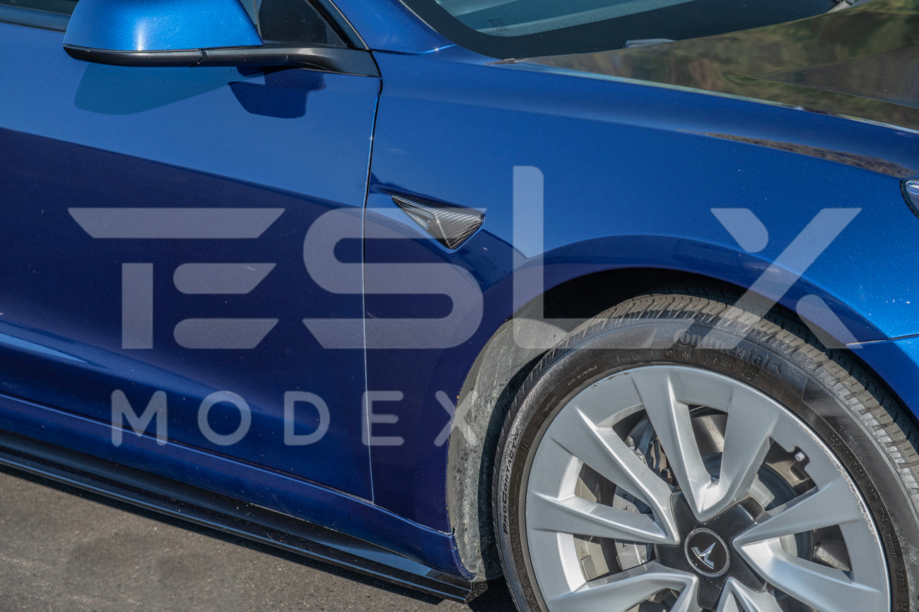 2020-23Tesla Model 3 & 20-24 Y Carbon Fiber Exterior All Inclusive Camera Covers - Image 3