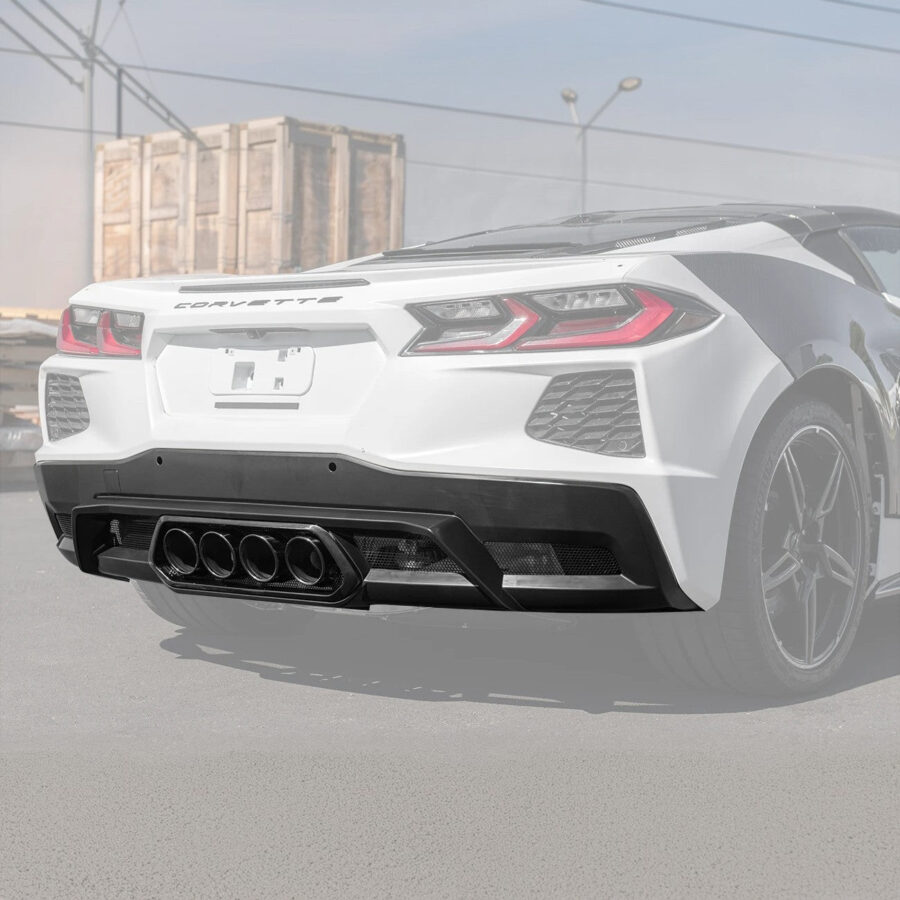 EOS 2020-2026 Chevrolet Corvette C8 Z06 Package Rear Center Quad Exit Diffuser - Image 3