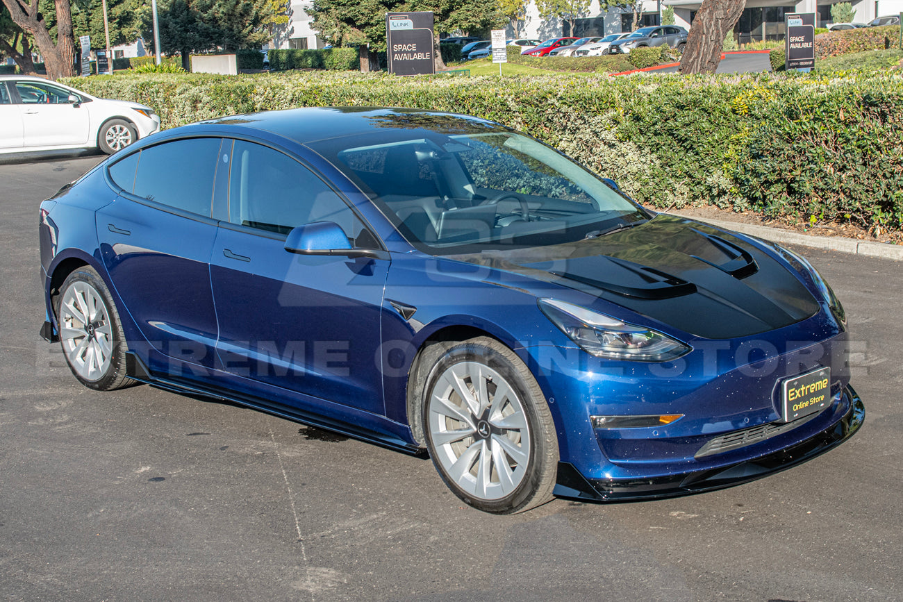 Extreme Online Store EOS Model 3 Track Front Lip Splitter & Side Skirts for Tesla Model X - Image 3