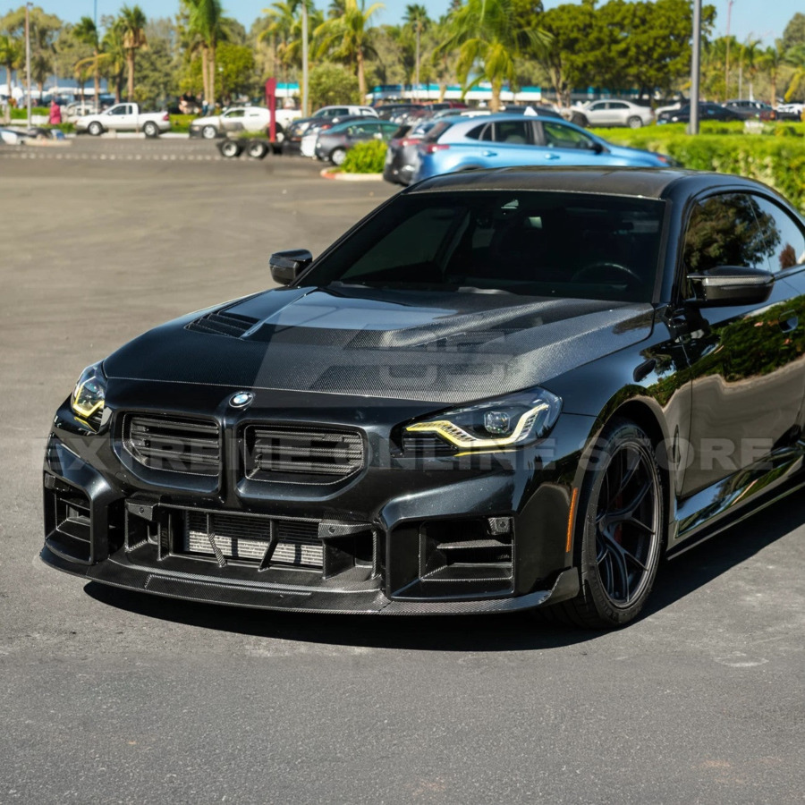 EOS 2023-Up BMW G87 M2 | V Style CARBON FIBER Front Vented Heat Extraction Hood - Image 5