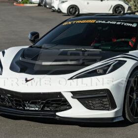 Extreme Online Store EOS Corvette C8 ZR1 MATTE BLACK Front Bumper Vented Extractor Hood for C8 Corvette - Image 5