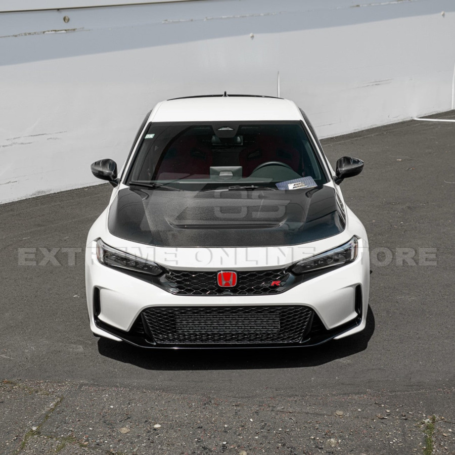 2023-Up Honda Civic Type-R Carbon Fiber Front Vented Bumper Hood Cover - Image 3