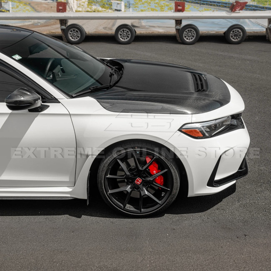 2023-Up Honda Civic Type-R Carbon Fiber Front Vented Bumper Hood Cover - Image 5