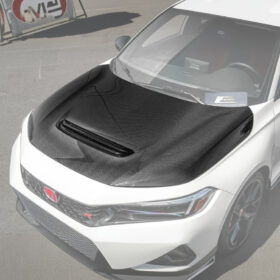 Extreme Online Store EOS Honda Civic Type-R Carbon Fiber Front Vented Bumper Hood Cover - Image 2