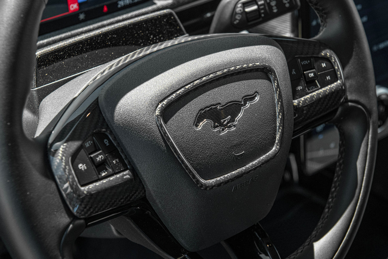 2021+ Mustang Mach-E DRY Carbon Fiber Steering Wheel Trim - Image 5