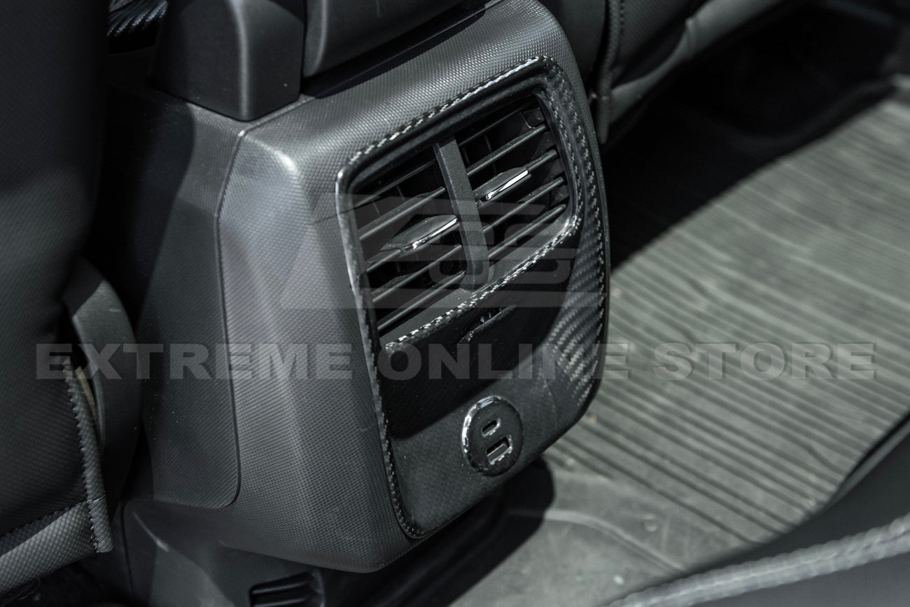 2021+ Ford Mustang Mach-E DRY Carbon Fiber Rear AC Panel Cover - Image 4