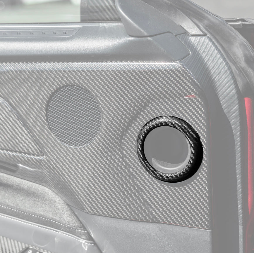2024-Up Ford Mustang S650 | Dry CARBON FIBER Interior Door Speaker Cover Pairs