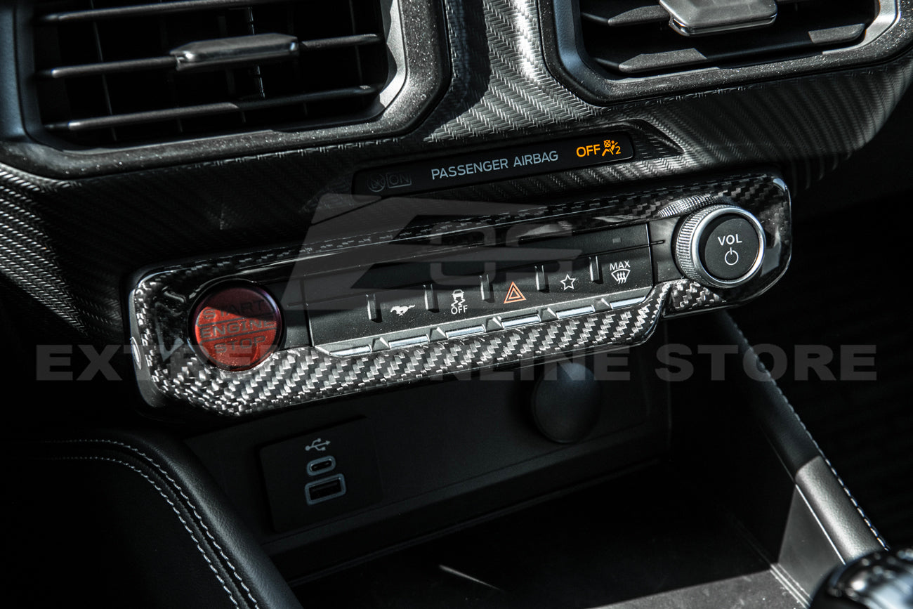 2024+ Ford Mustang DRY CARBON FIBER AC Control Panel Cover - Image 4