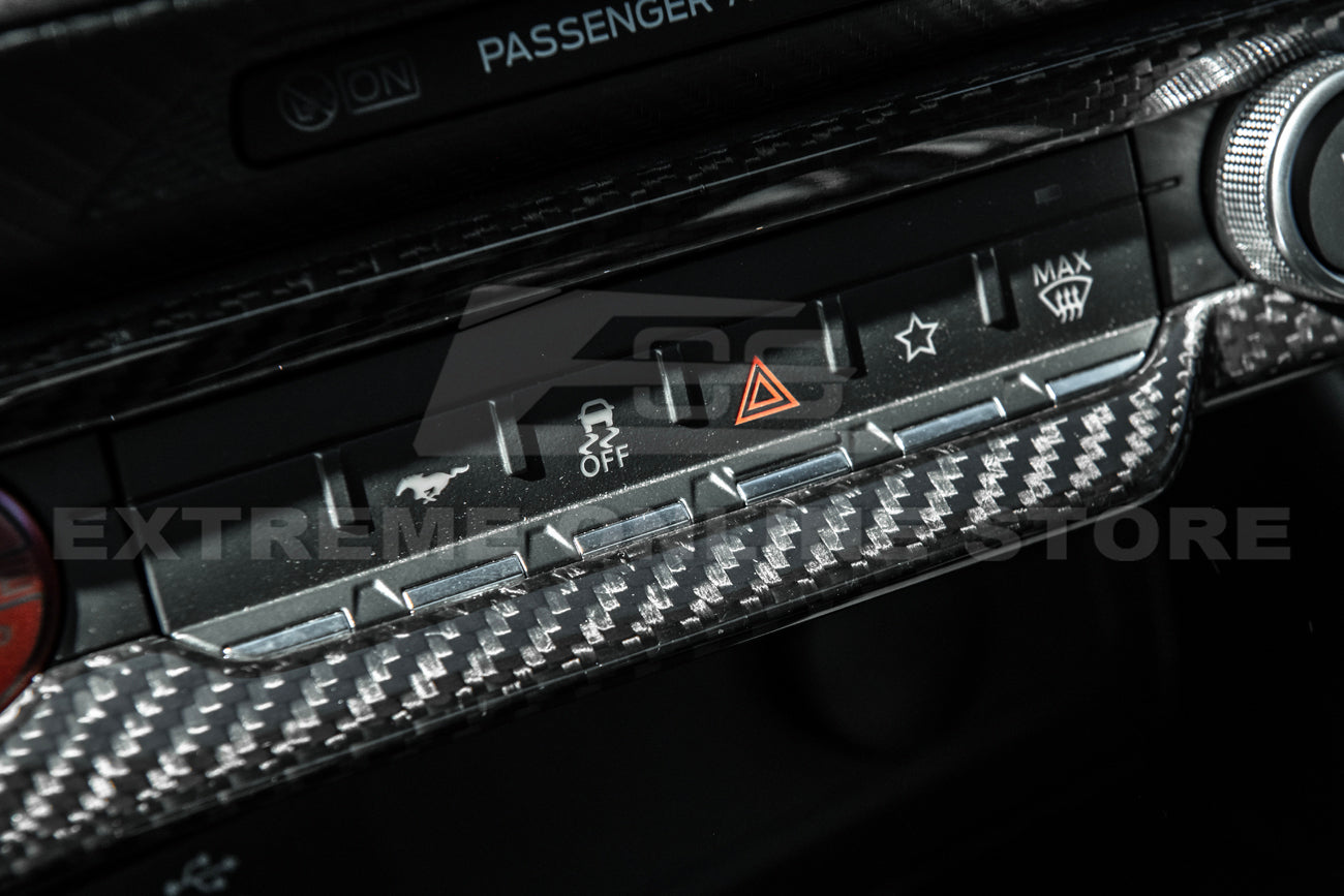 2024+ Ford Mustang DRY CARBON FIBER AC Control Panel Cover - Image 3
