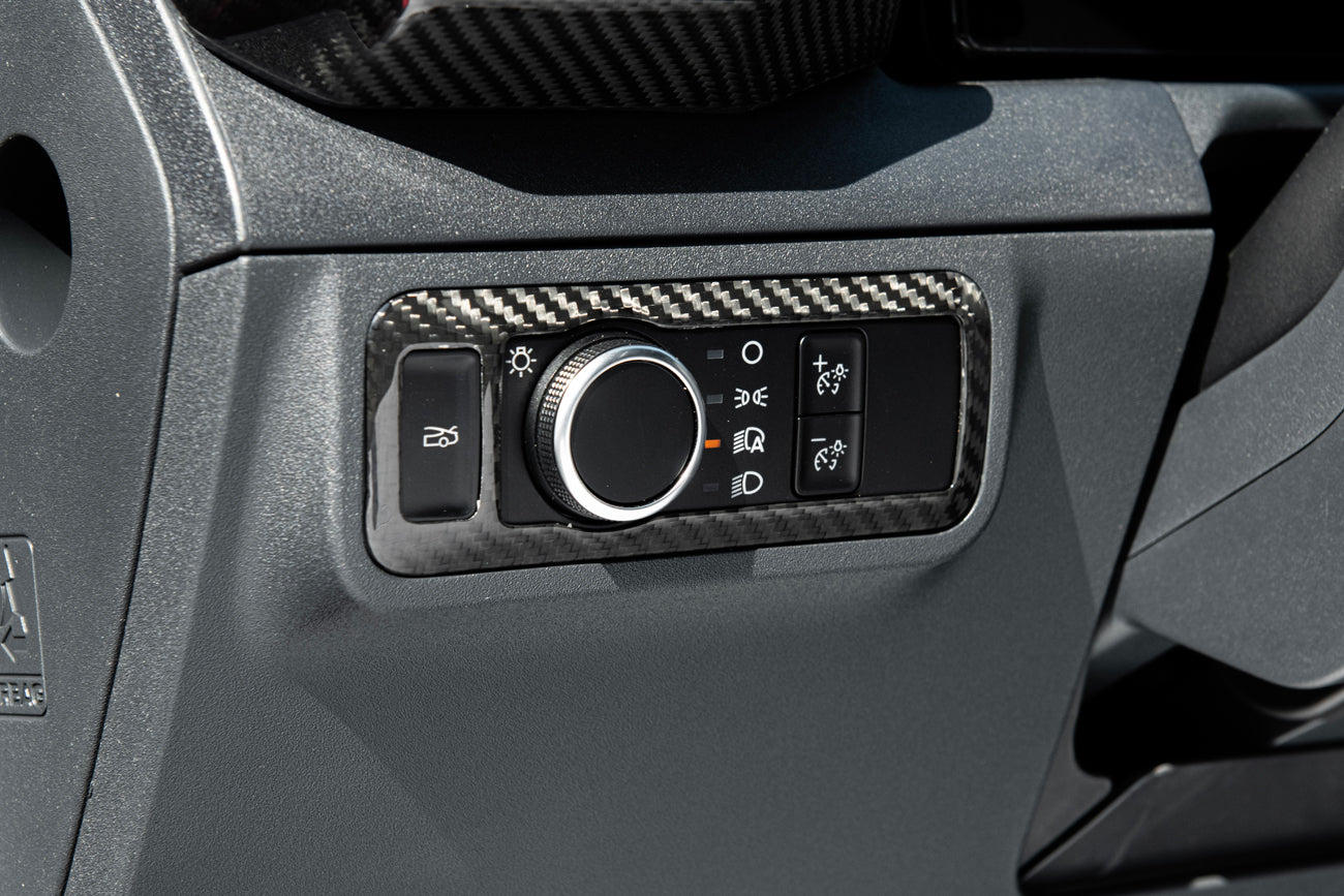 2021-Up Mustang Mach-E DRY CARBON FIBER Head Light Control Panel Trim - Image 5
