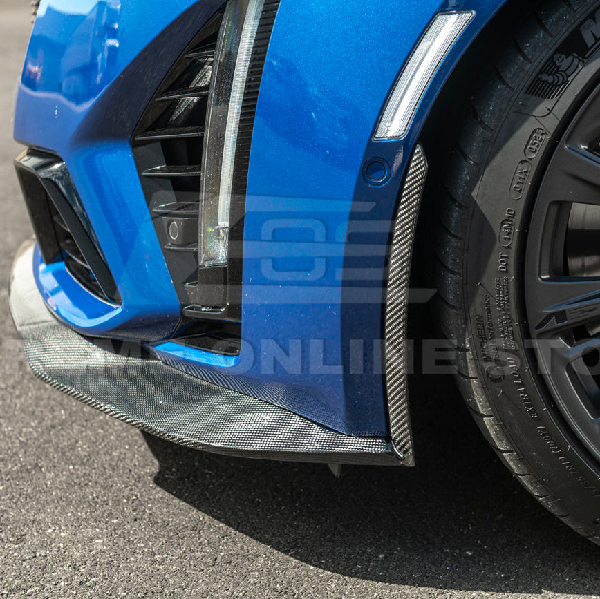 EOS 2020-Up Cadillac CT5-V Blackwing CARBON FIBER Front Splitter Side Wheel Arch - Image 11