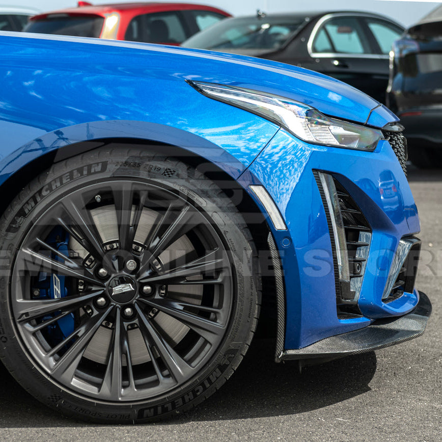 EOS 2020-Up Cadillac CT5-V Blackwing CARBON FIBER Front Splitter Side Wheel Arch - Image 10