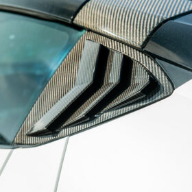 Extreme Online Store EOS Corvette C8 DRY Carbon Fiber Side Quarter Window Louver Sun Shade Cover for C8 Corvette