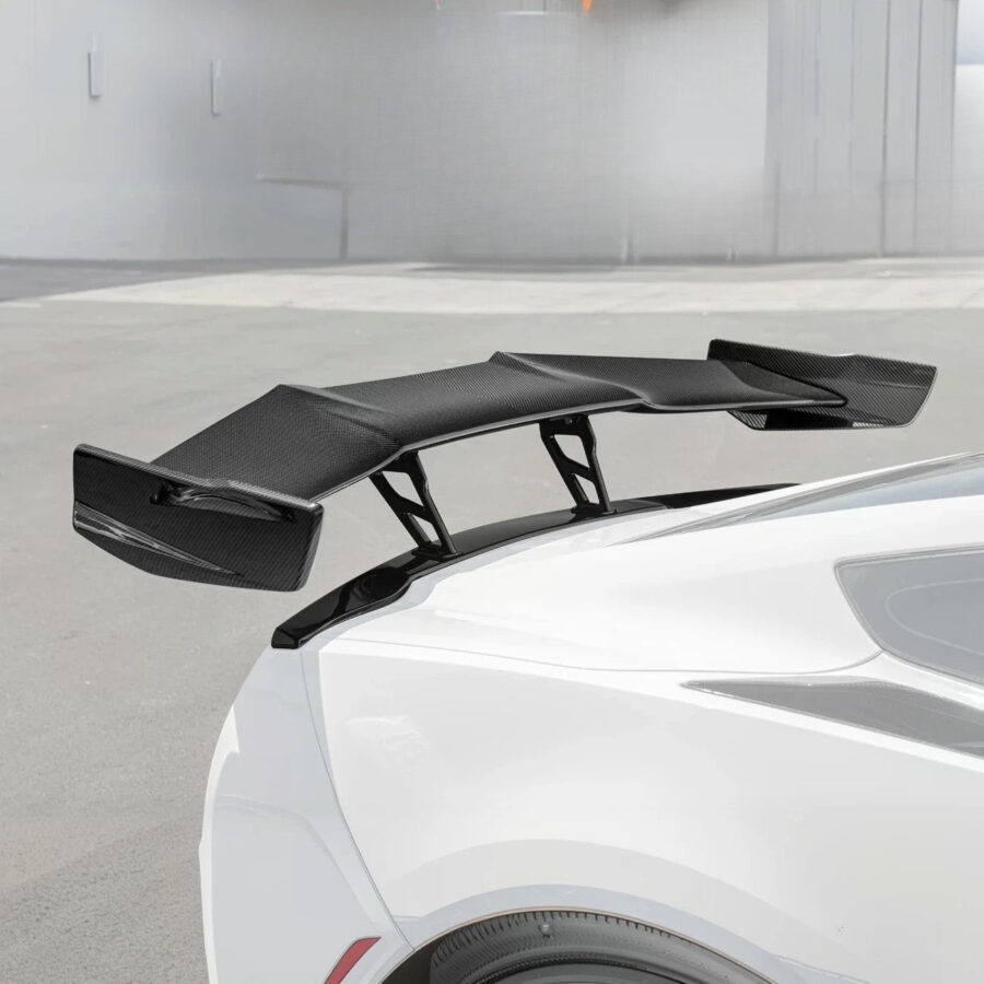 EOS 2014-2019 Chevrolet Corvette C7 Stingray / Z51 Carbon Fiber ZR1 Extended Package Rear Spoiler High Wing - Image 3