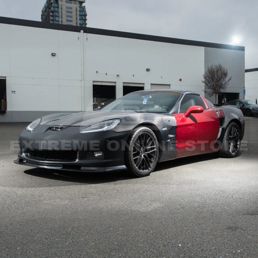 EOS 2005-13 Corvette C6 Base | C6 ZR1 Style Primed Full Front Bumper Cover Lip - Image 4