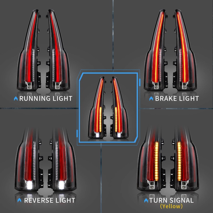 Vland 2015-2020 (4th Gen) GMC Yukon Tail Lights With Upgrade LED Kit - Image 7