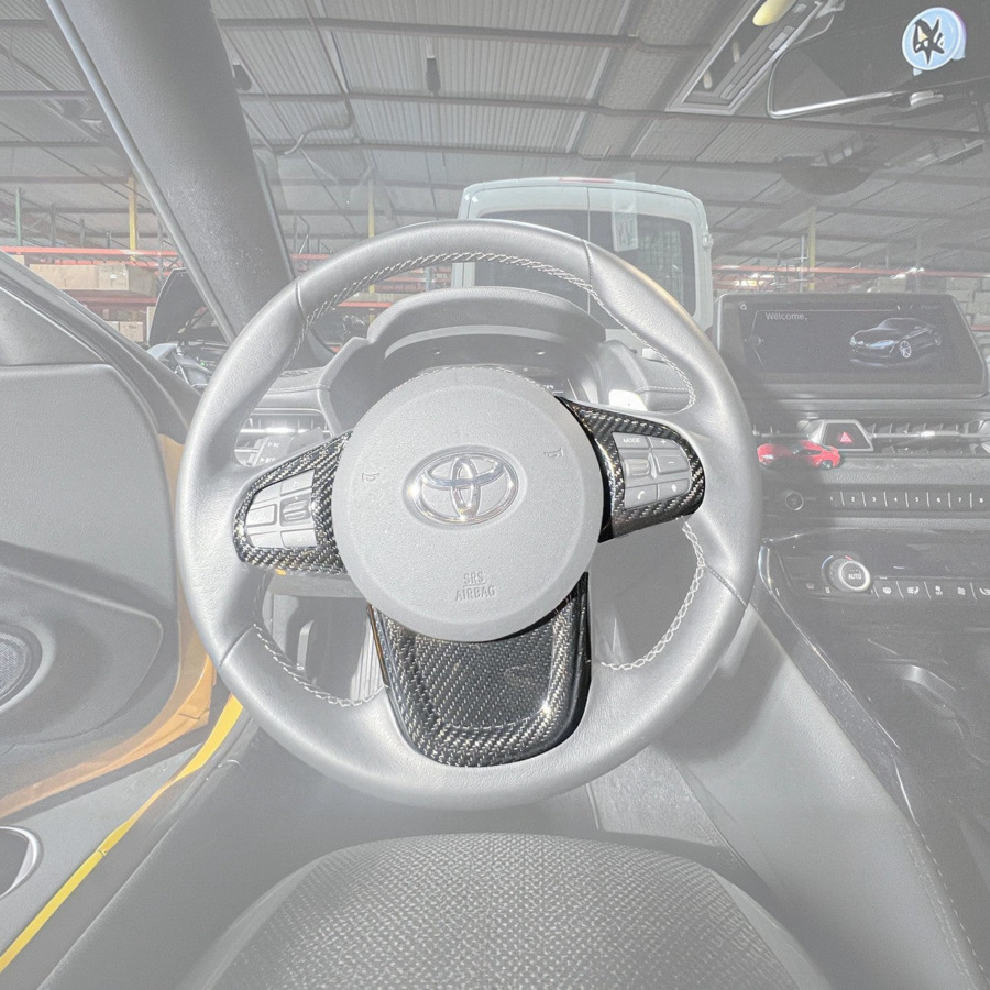 Extreme Online Store EOS Supra Carbon Fiber Steering Wheel Trim Cover for GR Supra - Image 3