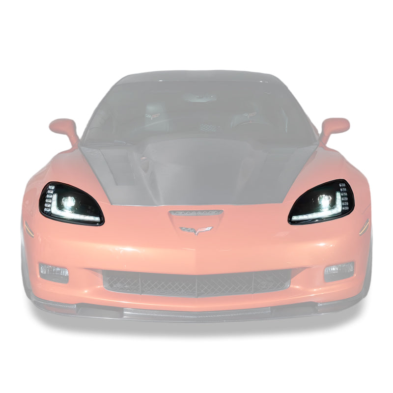 EOS 2005-13 Corvette C6 l C7 Style Projector LED Sequential Signal Turn Headlights