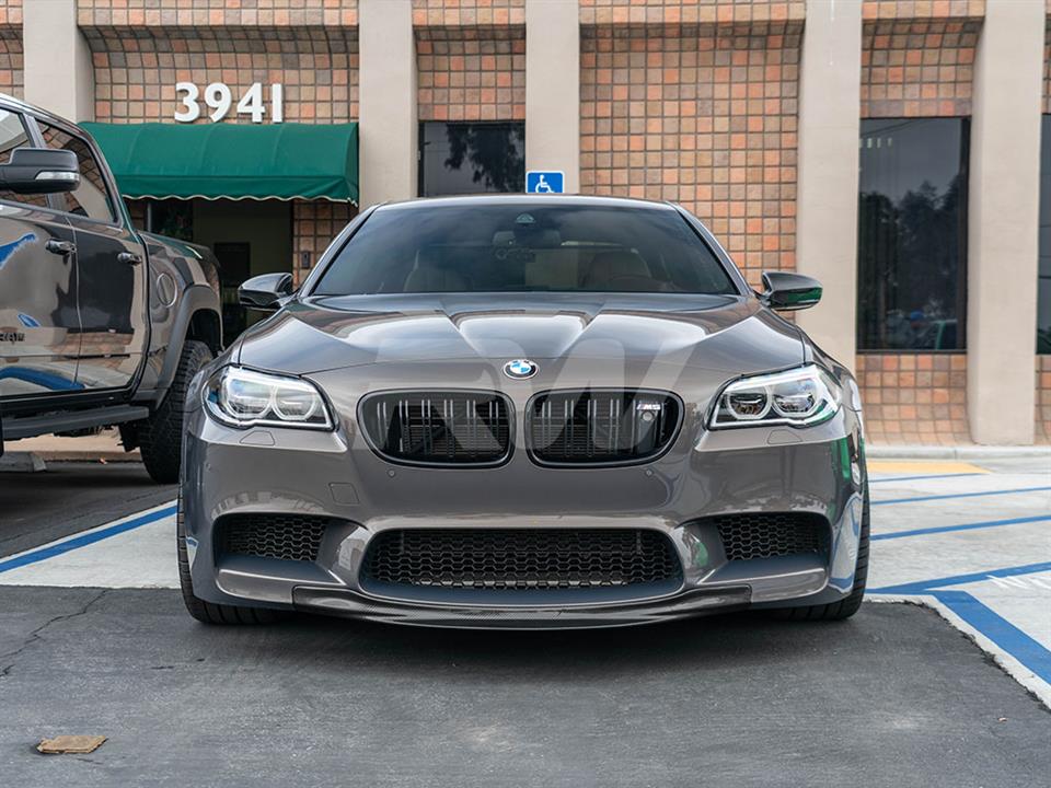 RW Carbon BMW F10 M5 Center Carbon Fiber Front Lip Spoiler - Image 11
