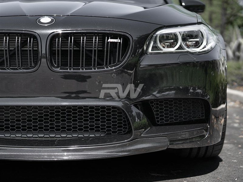 RW Carbon BMW F10 M5 Center Carbon Fiber Front Lip Spoiler - Image 3