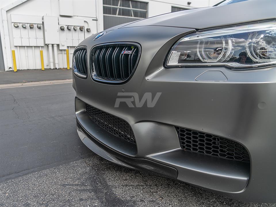 RW Carbon BMW F10 M5 Center Carbon Fiber Front Lip Spoiler - Image 7